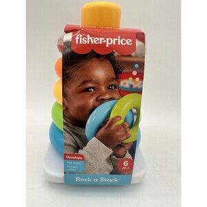 New Fisher-Price Rock-A-Stack, 5 Rings, 6 Mo+, Baby Developmental & Motor Skills